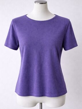 Eileen Fisher Purple Short Sleeve Crewneck Tee Size Medium